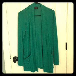 Kelly green cardigan with pockets